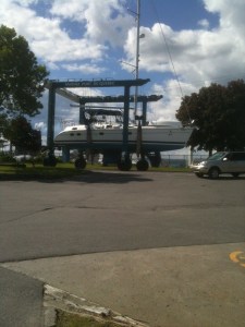 Boat being launched in Quebec