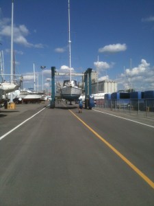 Boat being launched in Quebec